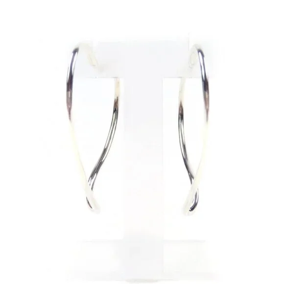Tiffany & Co Elsa Peretti Open Heart Hoop Earrings Large AG 925